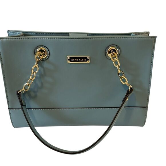 Anne Klein Light Blue Bag w/ Gold Tone Hardware. - Picture 1 of 7